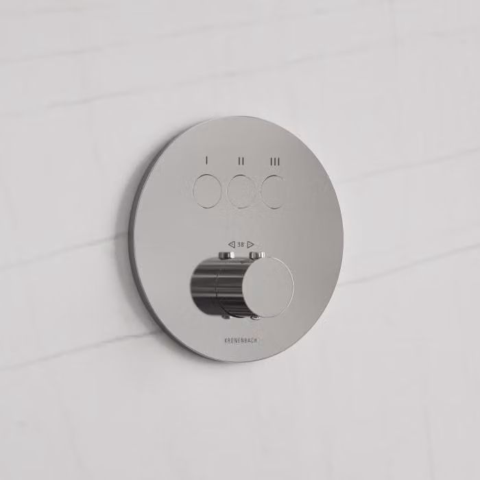 Termostato intelligente a incasso Kronenbach, modello "Smart Push", per 3 circuiti, design rotondo