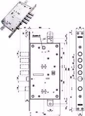 Serratura Triplice da Infilare Blindata Mottura 54795 Argento 63 mm Sinistra