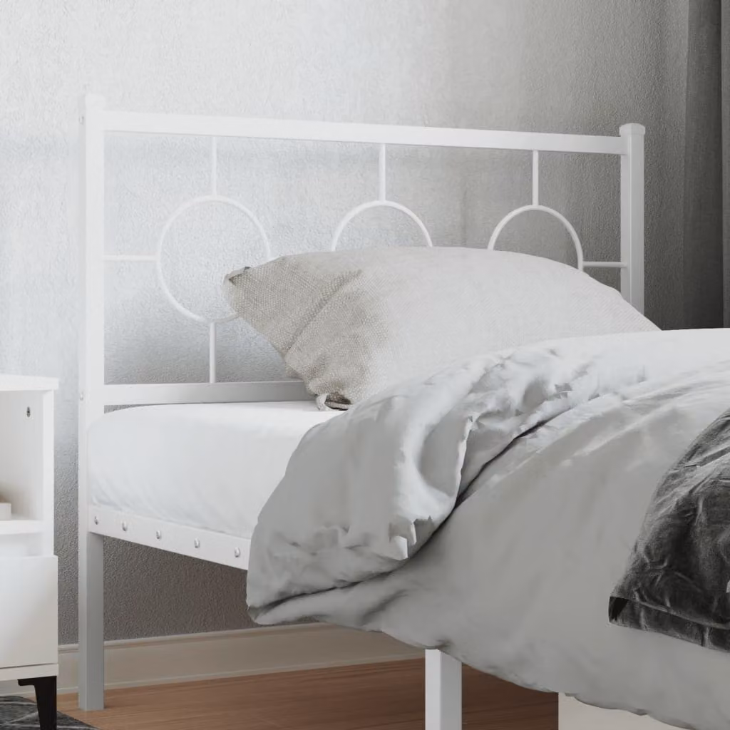 vidaXL Testiera di Ricambio in Metallo Bianco per Letto 100x200 cm