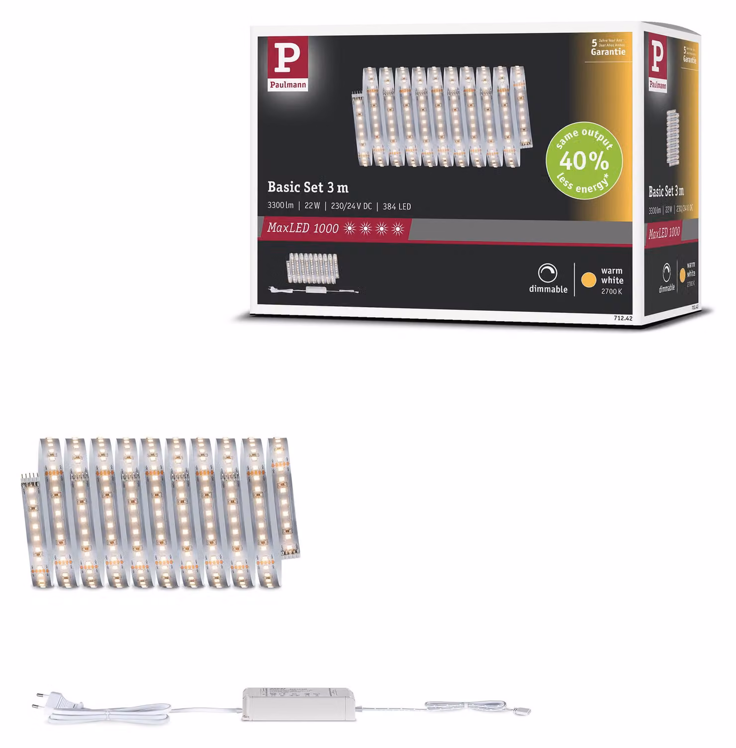 Paulmann MaxLED 1000: Kit base a LED, luce bianca calda