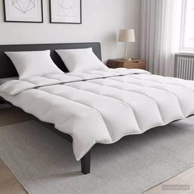 Set di Duvet e Cuscino da Letto 3 Pezzi vidaXL Bianco per Inverno in Bambù e Poliestere – 1