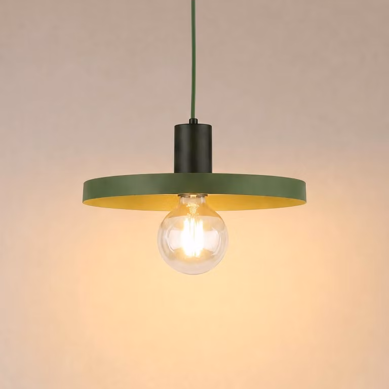 Lampada a sospensione Sila TK Lighting, dimmerabile, Verde, Soggiorno / Sala da pranzo, Metallo, Moderno, Lampada a sospensione