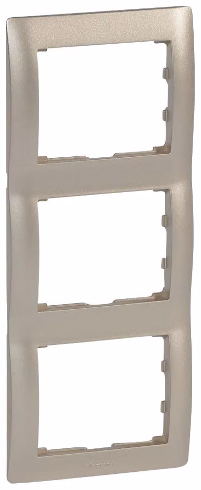 Cornice Legrand a 3 ingressi verticale Galea titanio 771407