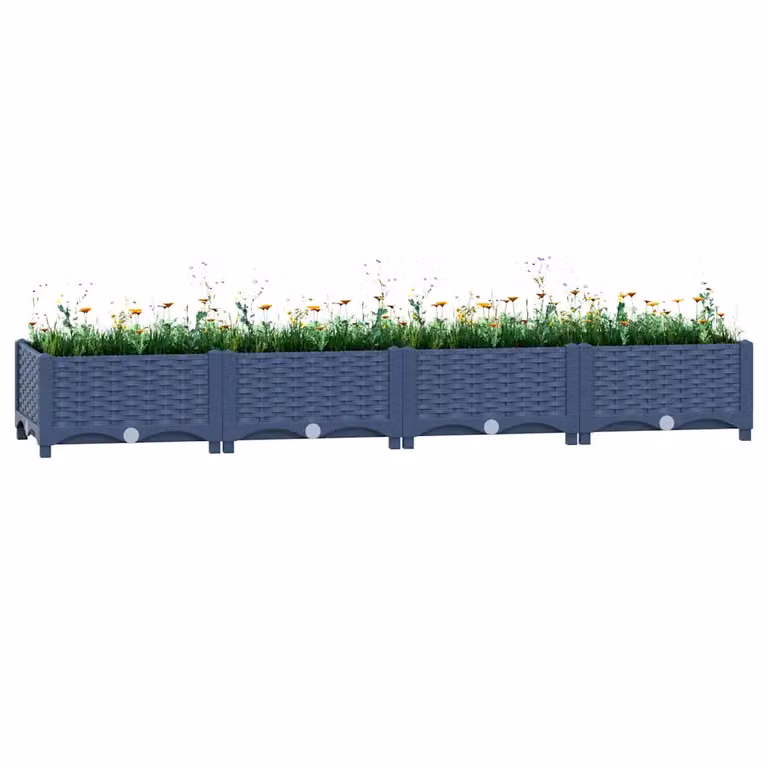 Fioriera Rialzata vidaXL in Plastica per Orto e Giardino, L 160 x P 40 x H 23 cm