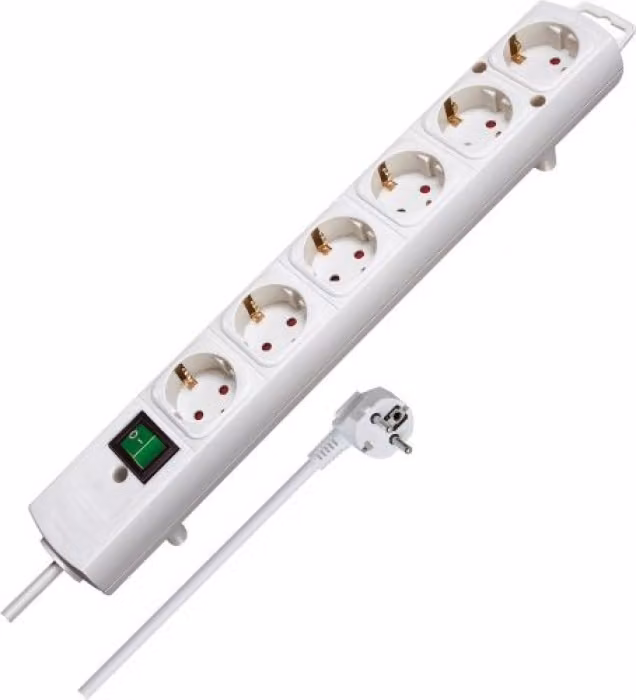 Brennenstuhl Comfort-Line, striscia di prese a 6 vie bianca 2 m H05VV-F 3G1,5, 1153320