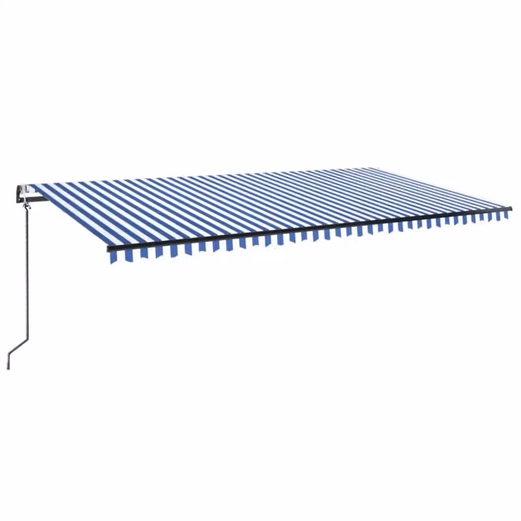 Tenda Automatica vidaxl con Sensore Vento e LED in Poliestere e Alluminio, L: 600 cm, P: 300 cm, Colore Blu, Bianco e Antracite – 2
