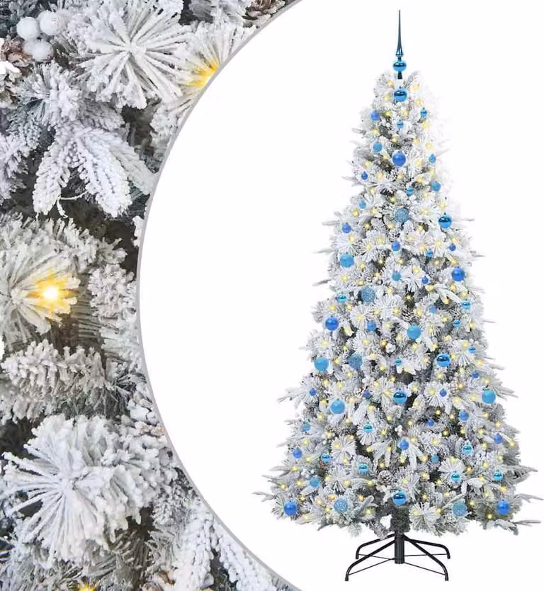 Albero di Natale Artificiale con Rami Pieghevoli Bianco 210 cm