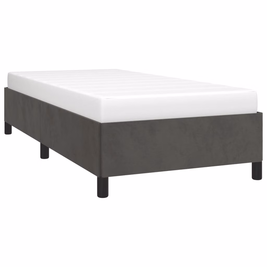 Giroletto senza Materasso Grigio Scuro 90x190 cm Velluto