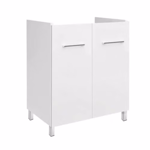 Mobile per lavatoio in ceramica 60x50 cm due ante - Bianco