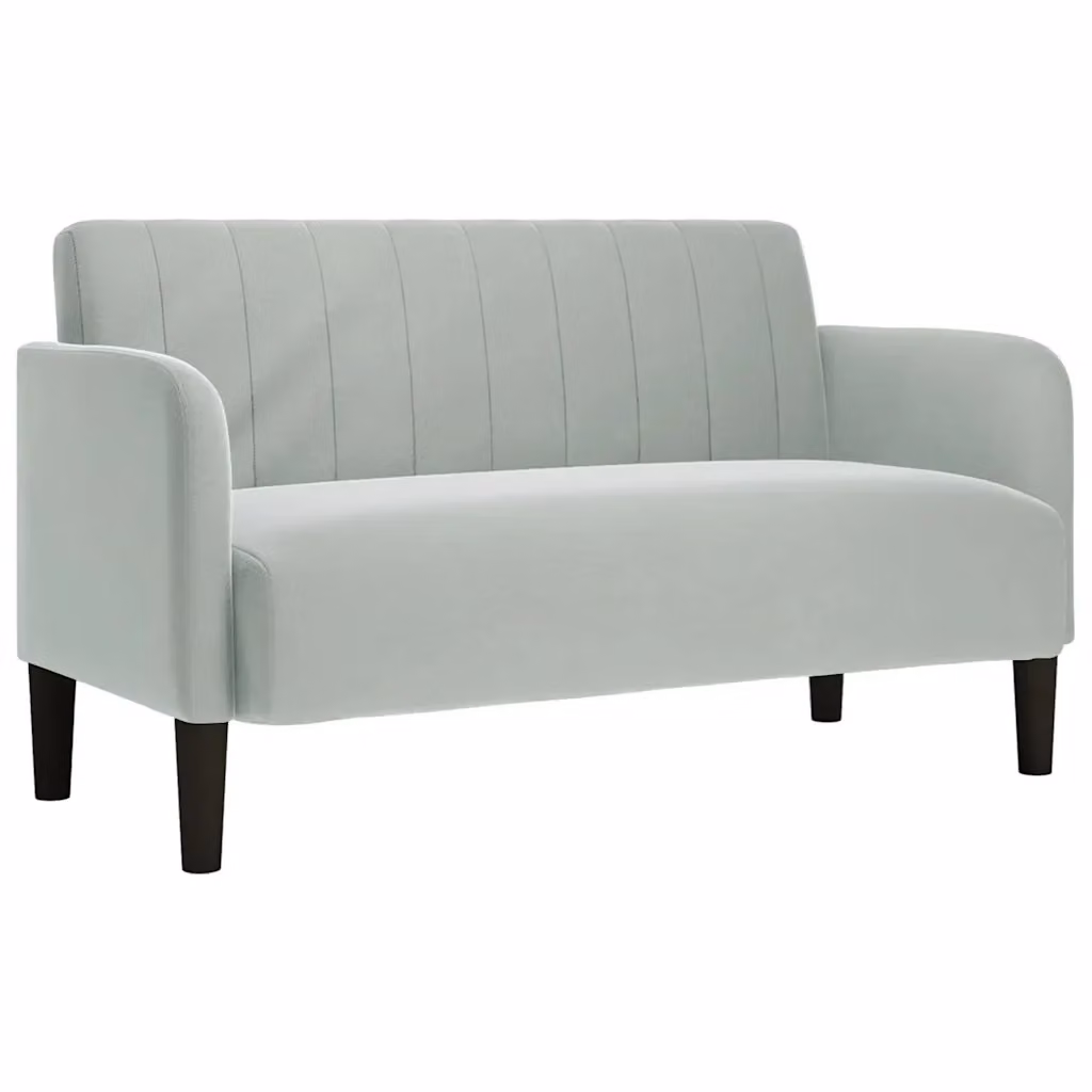 Divano moderno Design Mania in velluto grigio con cuscini inclusi L: 124 cm, P: 74 cm, H: 68 cm – 2