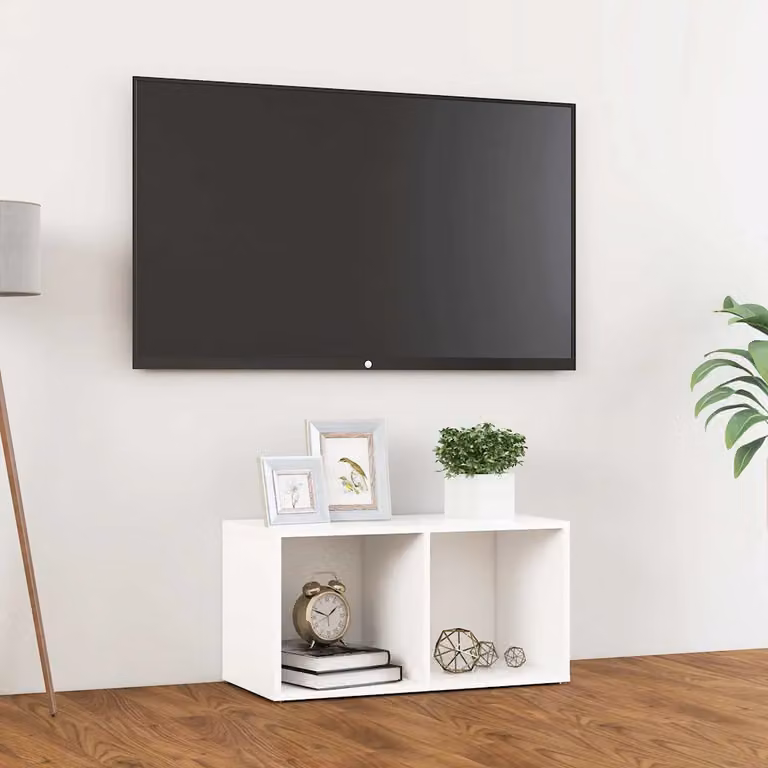 vidaXL Mobile Porta TV Bianco in Legno Multistrato L: 72 cm, P: 35 cm, H: 36,5 cm