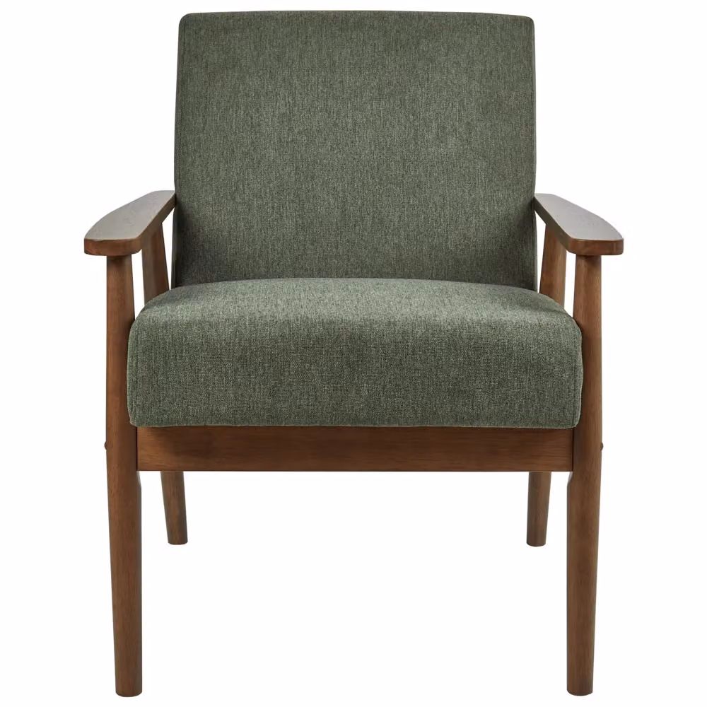 Poltrona da salotto BELIANI in tessuto bouclé verde con struttura in legno stile mid-century – 2