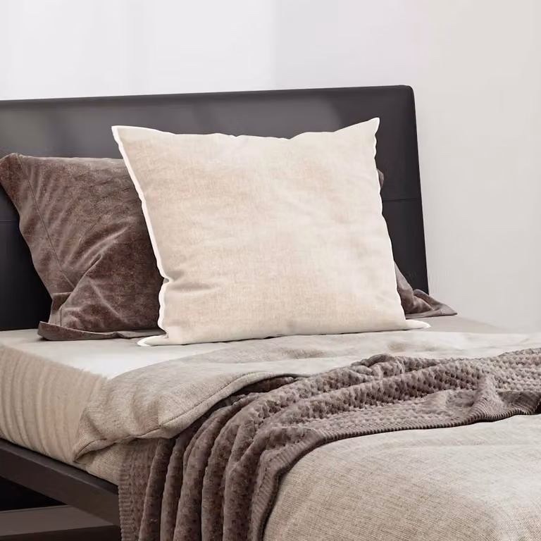 Cuscino morbido e traspirante vidaXL in poliestere e cotone, Bianco/Beige, L 75 cm x P 52 cm x H 20 cm