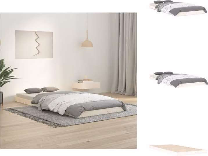 vidaXL Letto in legno massiccio bianco 90x200 cm pino - Letti e strutture letto
