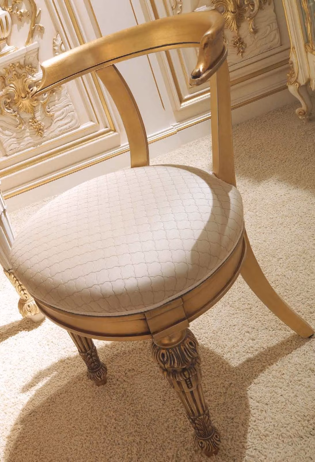 Esszimmer Lehnstuhl Barock Polsterstuhl Luxus Sessel Stuhl Stühle Wohnzimmer