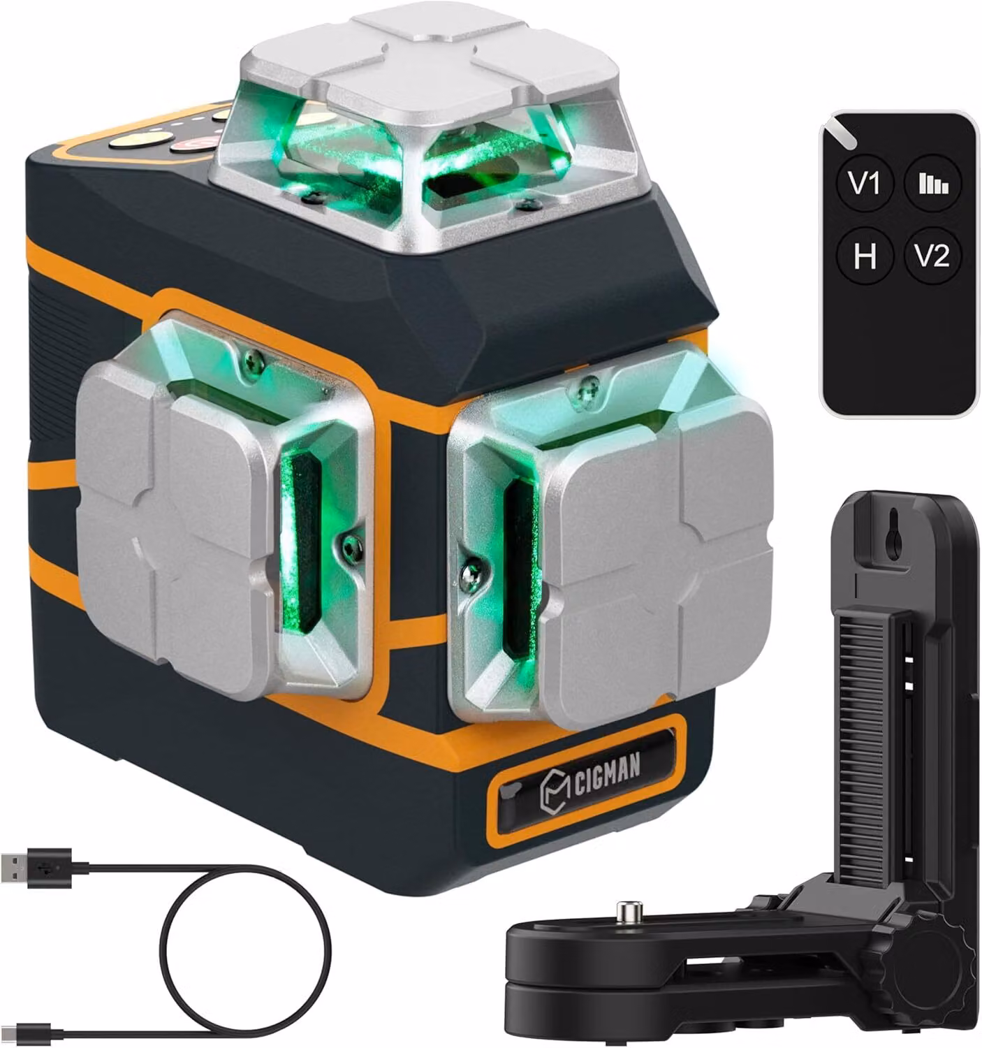CIGMAN CM801 Livella Laser 3D 360 Verde Autolivellante Doppia Batteria 40 Ore
