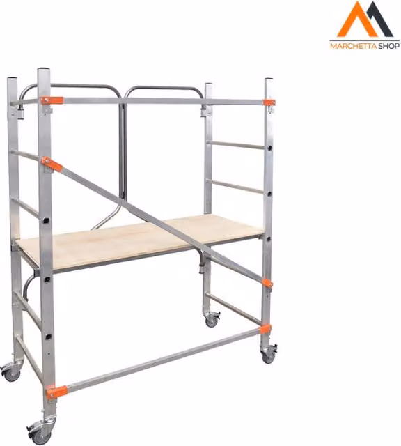 Trabattello Flecto Gierre in alluminio argento L: 146 cm, P: 60 cm, H: 193 cm
