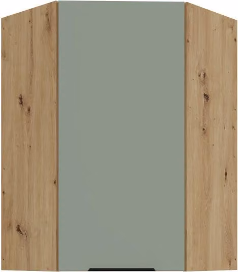 Mobile angolare alto LUNARA 1 - 60x60 cm, verde / rovere artigianale
