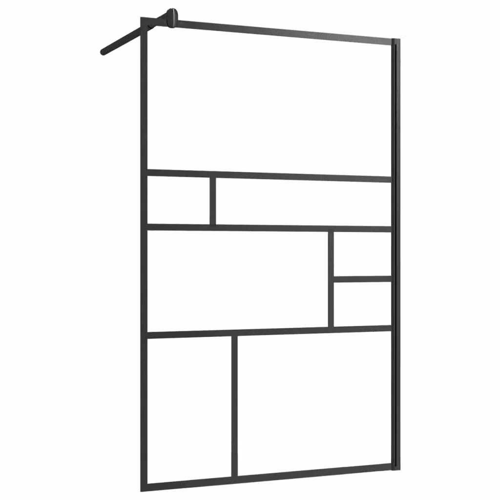 Parete Doccia Walk-in vidaXL in Vetro Trasparente con Profilo Nero L: 100 cm, H: 195 cm – 2