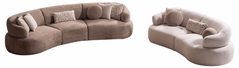 Braun-Beige Sofagarnitur Stilvoller 5-Sitzer Designer Polstersofa