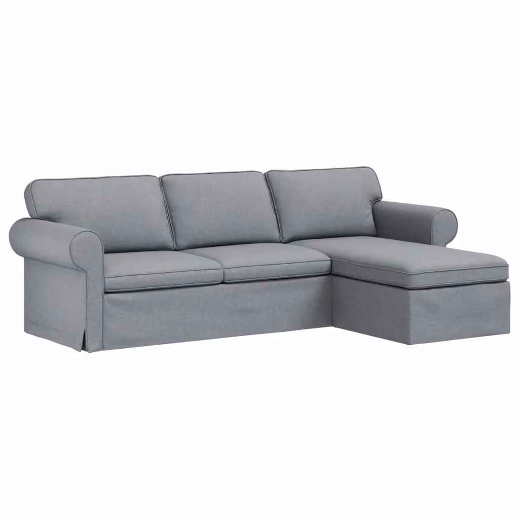 vidaXL Divano ad angolo moderno in tessuto grigio e nero L/P/H: 245 x 138 x 80 cm – 2