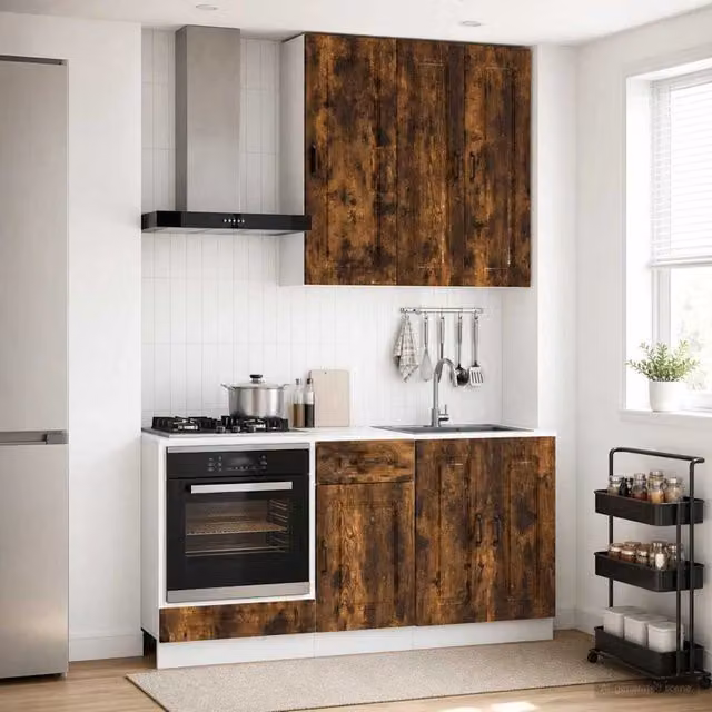 Unità Cucina KALMAR 5 pz Rovere Fumo Legno ingegnerizzato 3438250