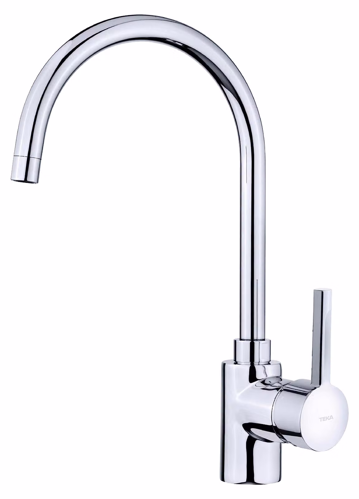 Miscelatore monocomando per cucina, modello alto con doccetta girevole, cromato, rotazione a 360°