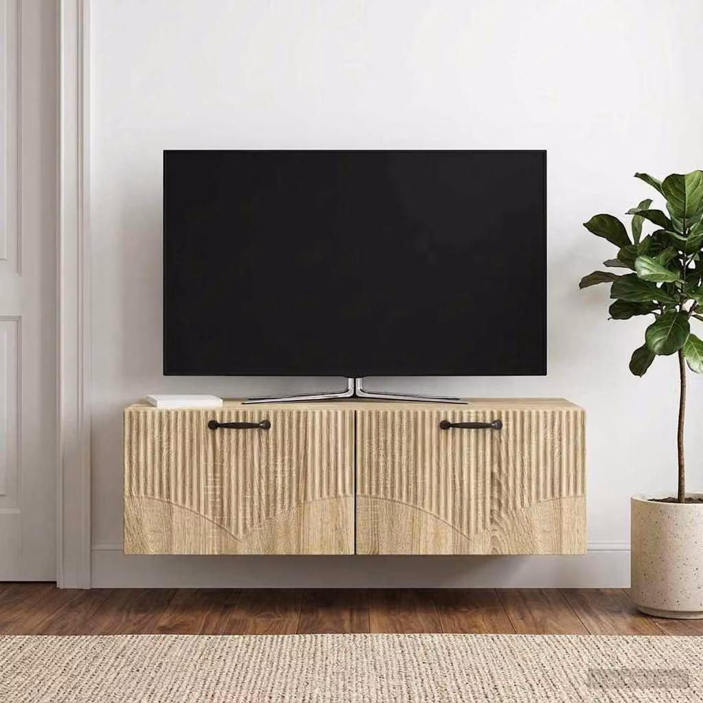 vidaXL Mobile Porta TV da Muro Moderno in Rovere Sonoma, L 98 x P 41 x H 30 cm