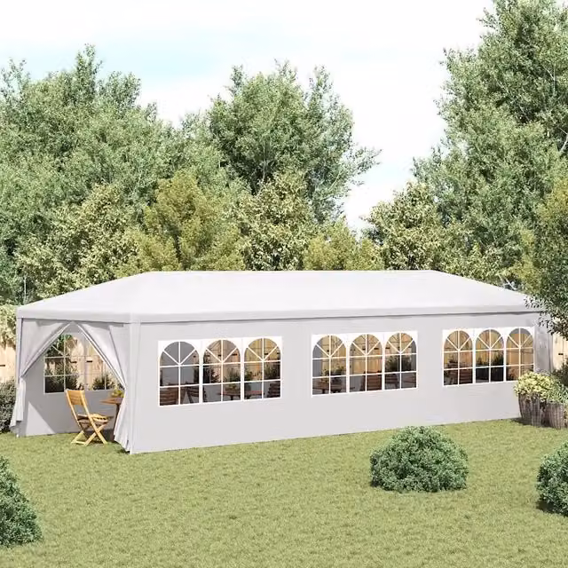Tenda per Feste-Tenda Gazebo 3x9 m Bianca