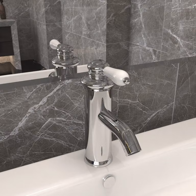 The Living Store Rubinetto per lavabo cromato 130x180 mm