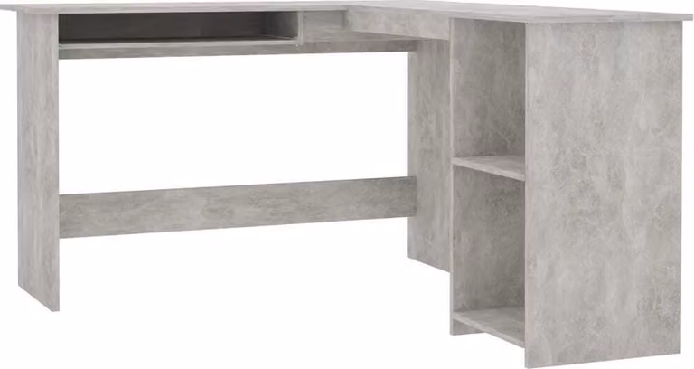 Scrivania Angolare a L Grigio Cemento 120x140x75cm Multistrato