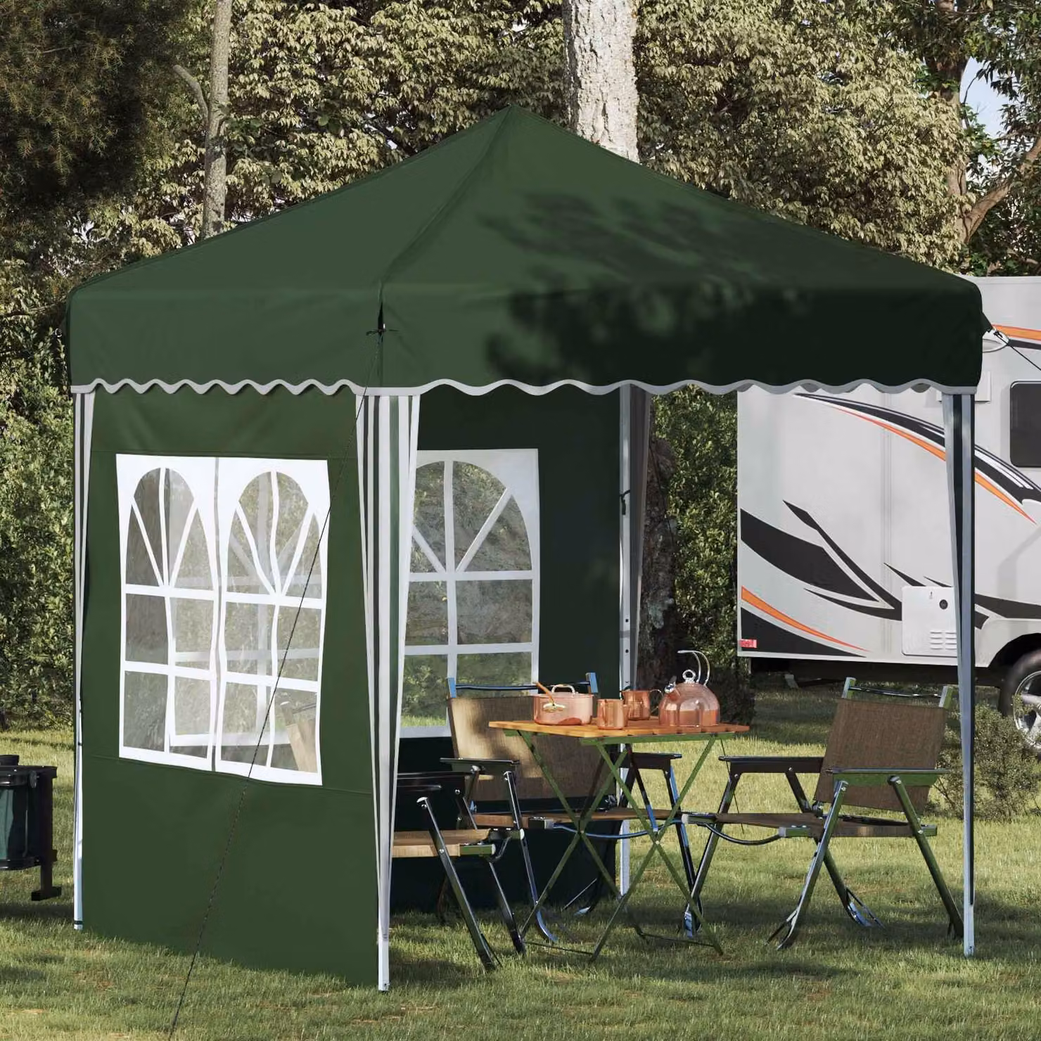 vidaXL Tenda per feste a pop-up Verde L: 195 cm, P: 195 cm, H: 245 cm