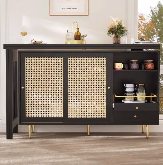 Tavolo da bar girevole 107x40x71.4 cm; estensibile; MDF; nero
