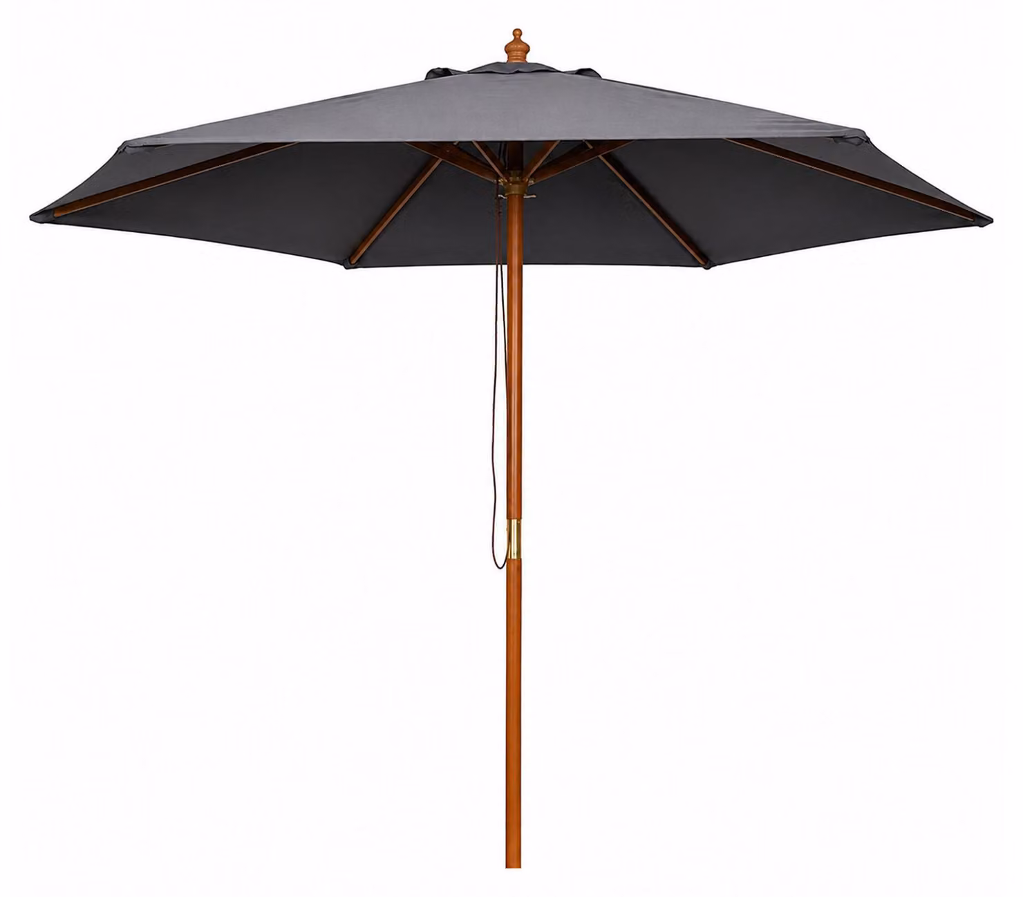 Linder Exclusiv Ombrellone da giardino con struttura in legno 300 cm Grigio scuro