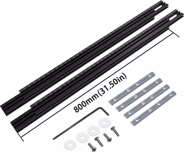 Guida per fresa - 80 cm - Guida regolabile - Per fresa per bordi e fresa per piani - Fresatura e incisione di scanalature - Grigio chiaro
