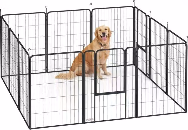 Recinto per cani Minimal composto da 12 pannelli in metallo nero H 68 cm x L 100 cm
