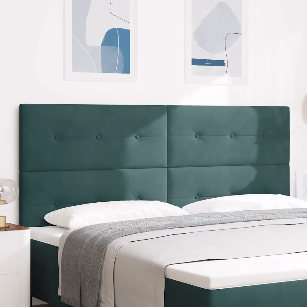 Testiera per letto con illuminazione LED vidaXL in velluto verde, Larghezza: 200 cm