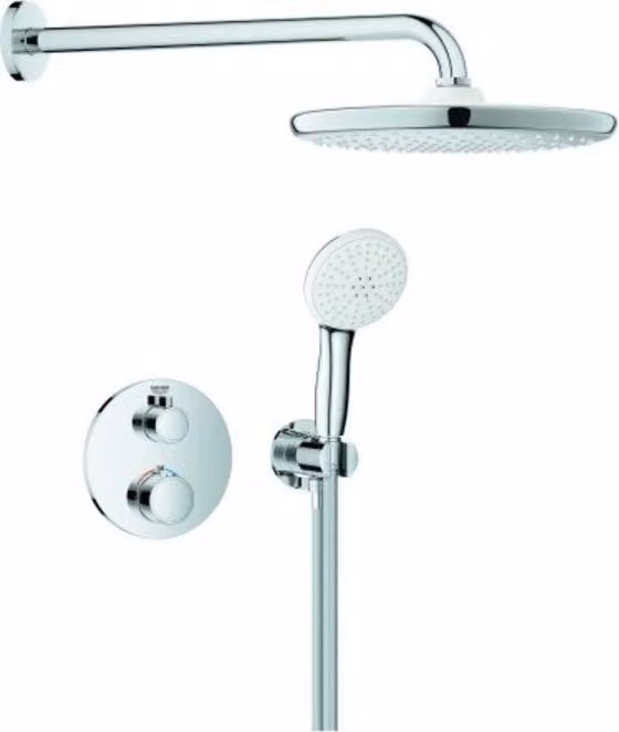 GROHE Grohtherm Système de douche, incl. Tempesta 250 Rainshower, Tempesta 110 Douchette à main, sans corps d'encastrement, 1039960000, 1039960000