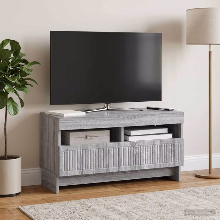 Mobile TV LED vidaXL ALKMAAR in legno MDF grigio L: 81 cm, P: 35 cm, H: 43 cm