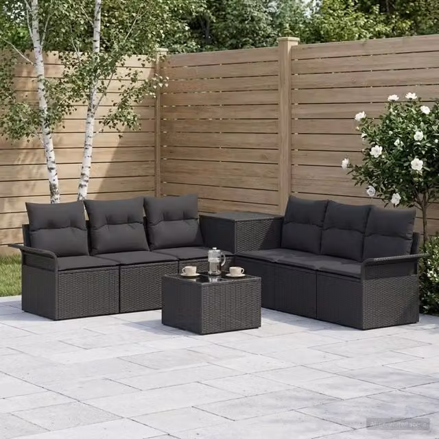 Set di divani 8 pz Nero 55 x 55 x 37 cm 3447990
