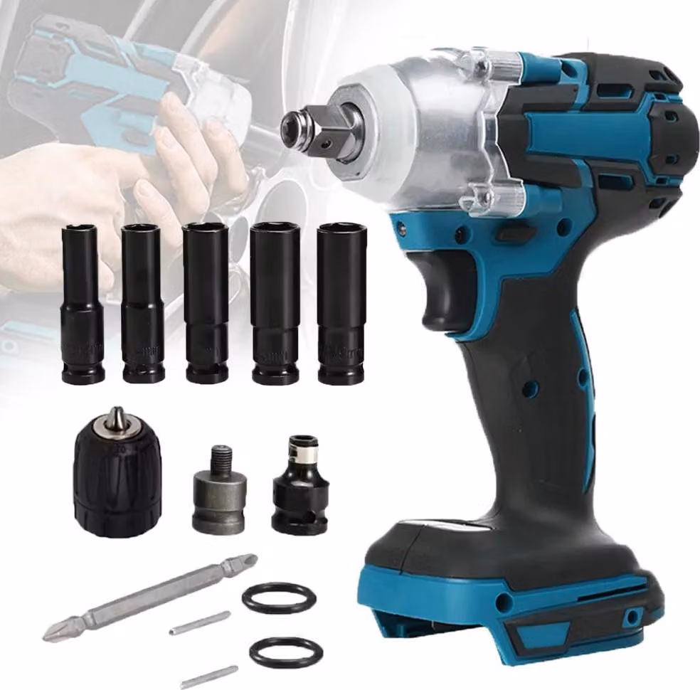 Avvitatore a percussione a batteria da 18V - Avvitatore a percussione senza fili - Coppia di 520 Nm - Motore brushless - Attacco quadrato da 1,27 cm - Senza batteria