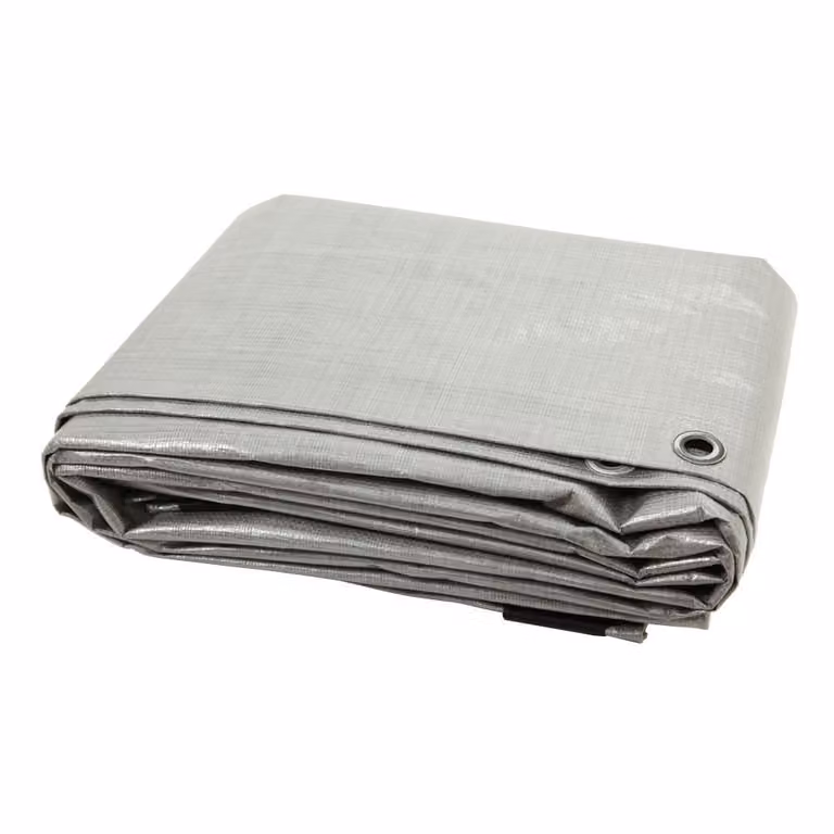 Telo protettivo da 160 g/m², colore argento, dimensioni 6 x 10 metri, impermeabile. Telo con occhielli, adatto per uso industriale, edile, nautico, per piscine, camion, legno, imbarcazioni, campeggio. Venduto al metro. Adatto per sabbiera, mobili da ester