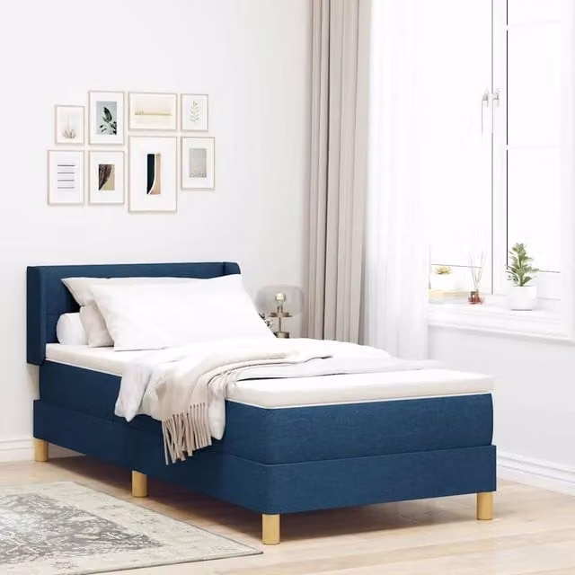 Letto a molle con testiera blu vidaXL L: 200 cm, P: 80 cm, H: 88 cm