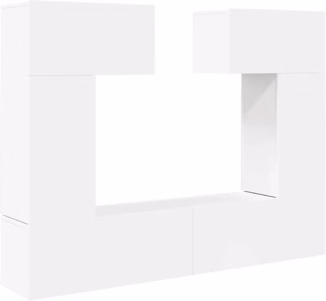 Set di Mobili Porta TV 6 pz | Armadietto TV | Mobile Porta TV Bianco in Legno Multistrato