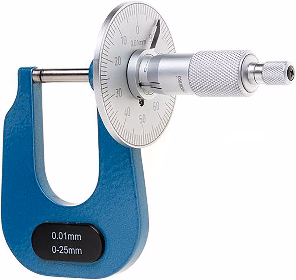 Micrometro a staffa con rondella, 0-15 mm