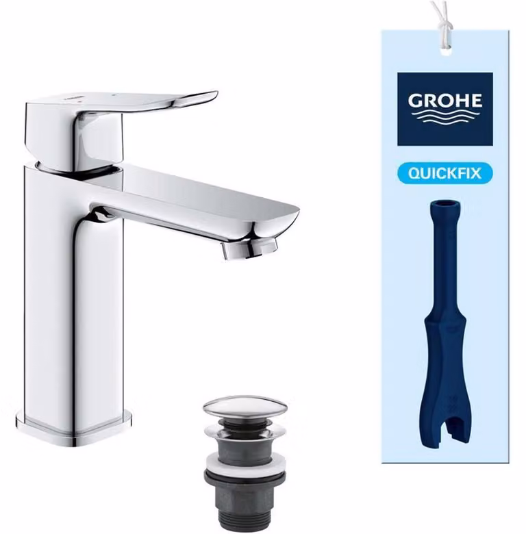 Basin mixer tap - GROHE DICE - Size M - Click-clack waste - Chrome