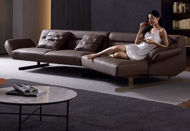 Design Ecksofa Wohnlandschaft Sofa Couch L-Form Polster Couchen Leder Couchen