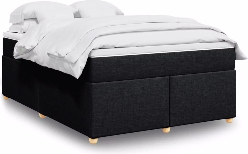 Maison Exclusive - Giroletto a Molle con Materasso Nero 160x200 cm in Tessuto