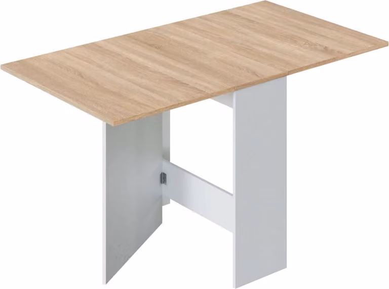 Calicosy - Tavolo pieghevole bianco e legno chiaro - A78 cm - Fly