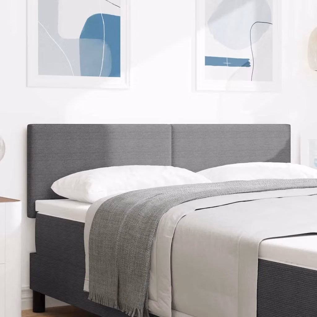 Testiera per letto moderna vidaXL in tessuto corda grigio, Larghezza: 144 cm